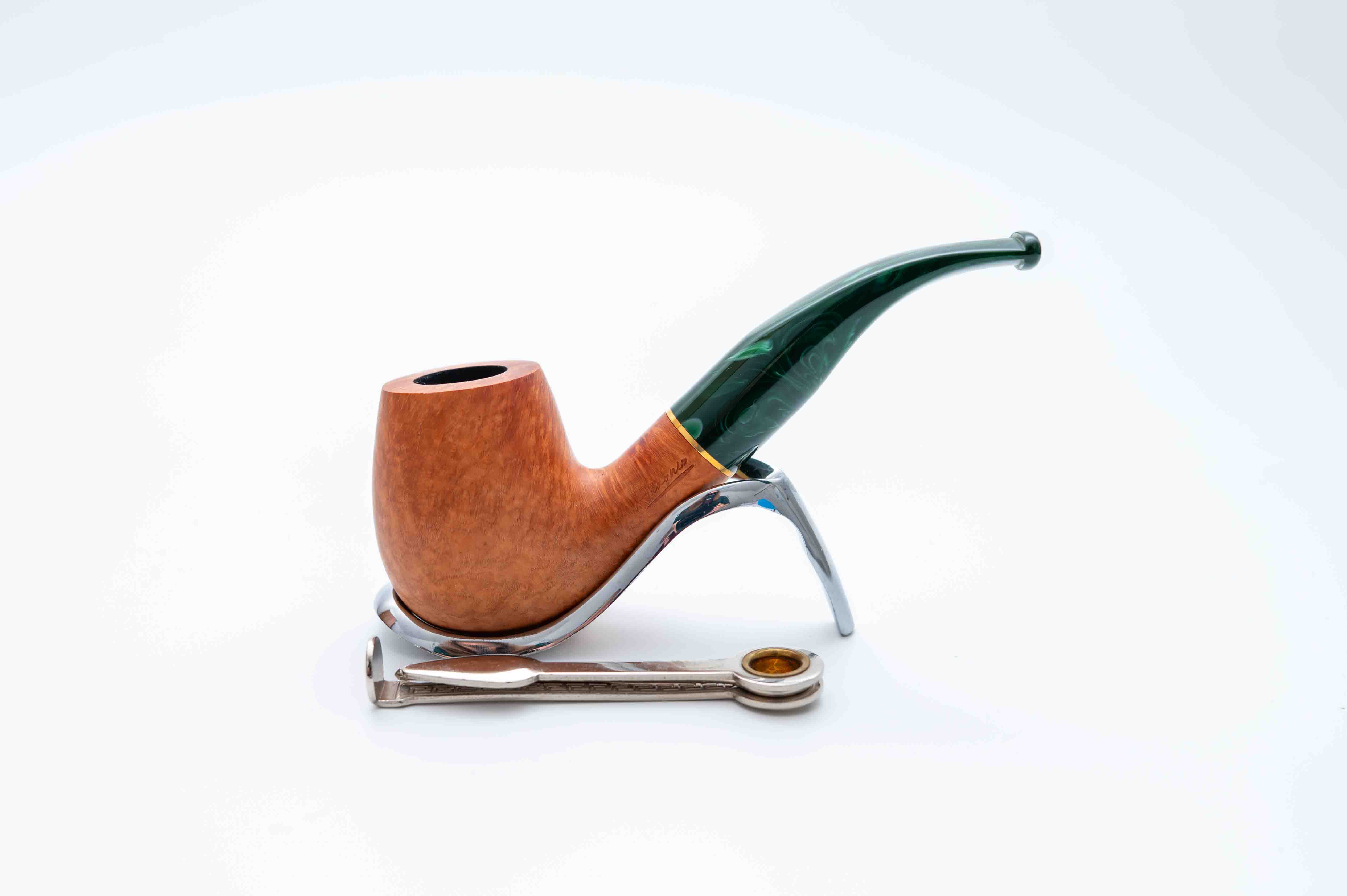 Padonio bruyer pipa 9mm filterrel, hajlított szárral, Bent-Billiard forma